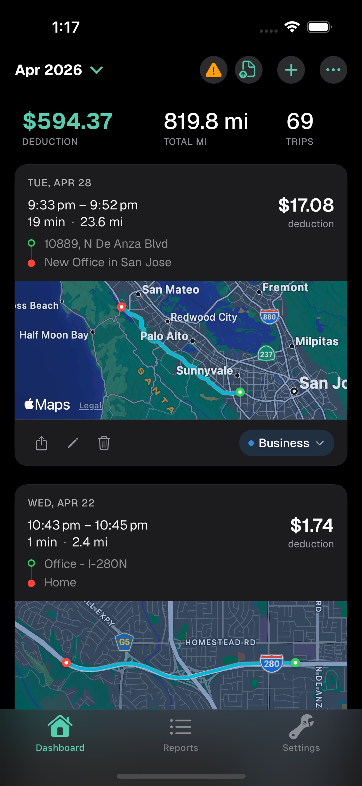 ExtraMile dashboard