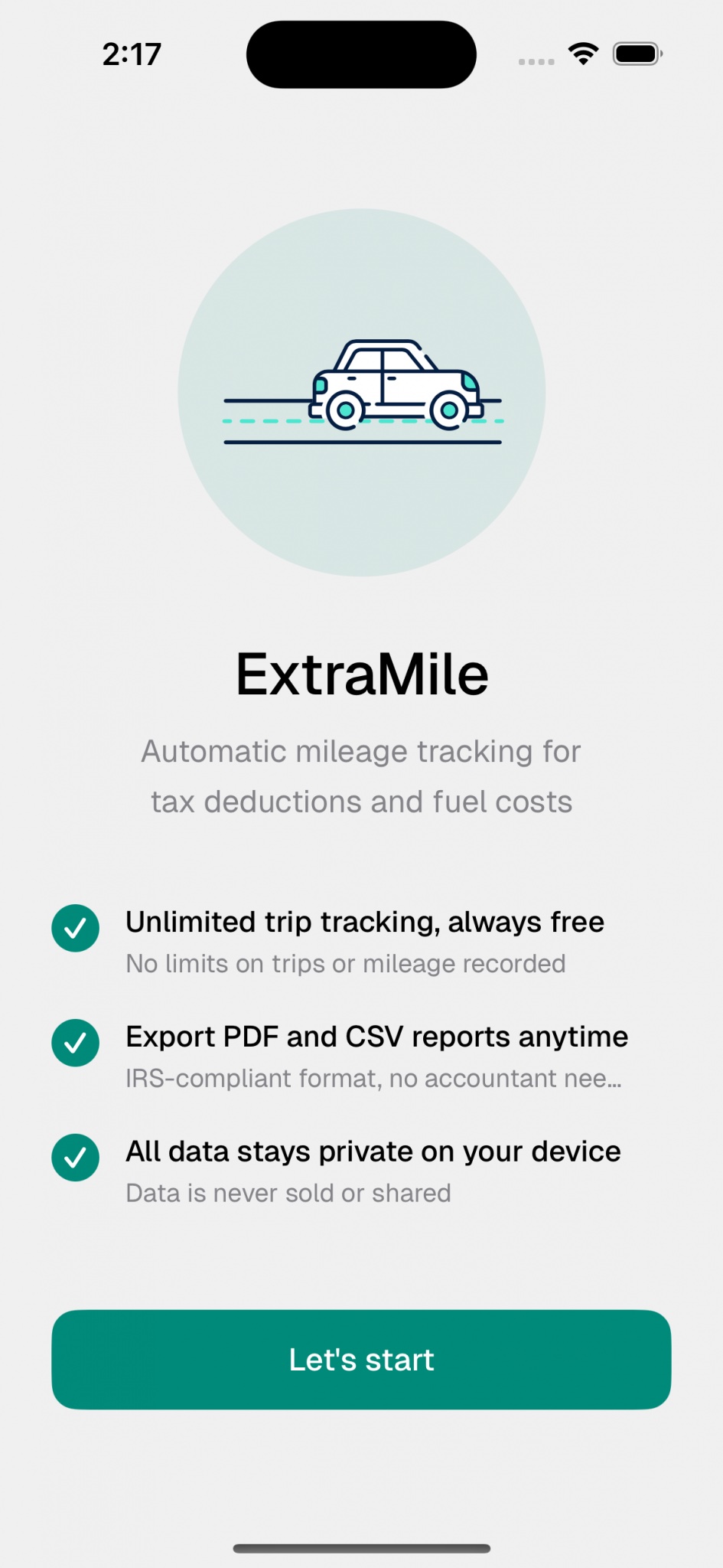 ExtraMile onboarding